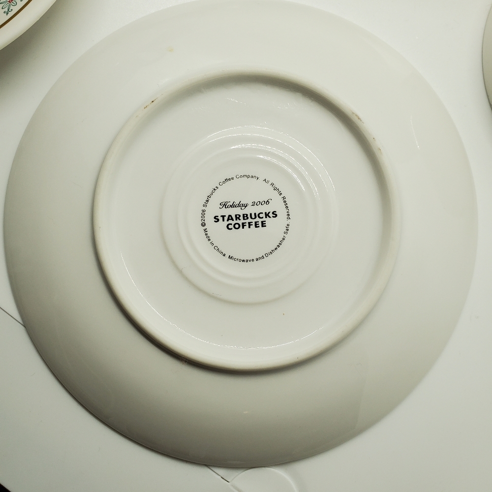 Starbucks Holiday 2006 1 Cup 1 Saucer Set NORDIC Winter Snowflake Cocoa … - Picture 5 of 7